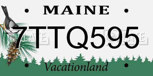 7TTQ595 Maine License Plate