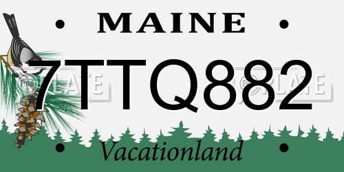 7TTQ882 Maine License Plate