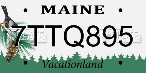 7TTQ895 Maine License Plate