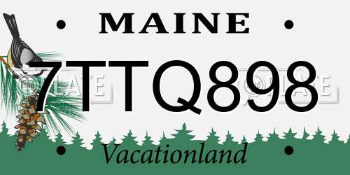 7TTQ898 Maine License Plate