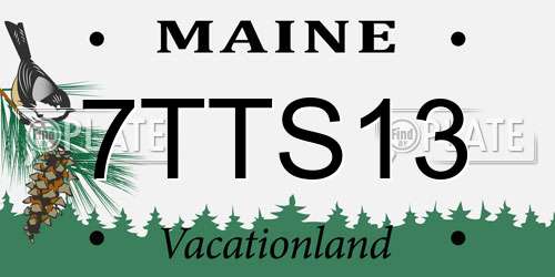 7TTS13 Maine License Plate