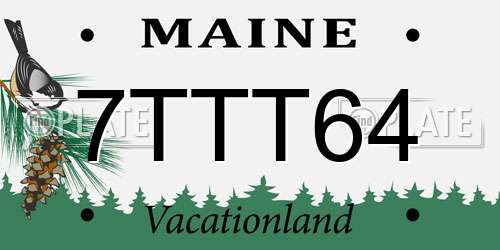 7TTT64 Maine License Plate