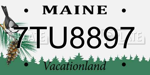 7TU8897 Maine License Plate
