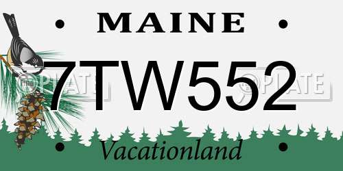 7TW552 Maine License Plate