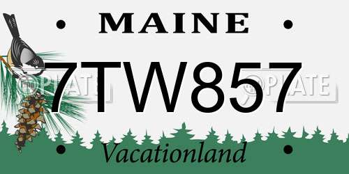 7TW857 Maine License Plate