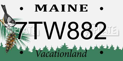 7TW882 Maine License Plate