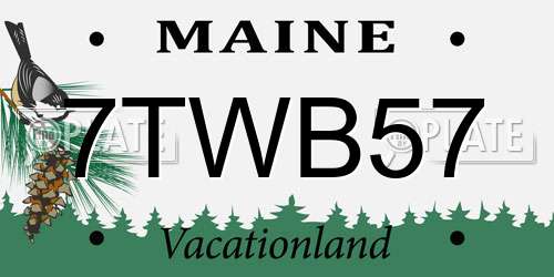 7TWB57 Maine License Plate