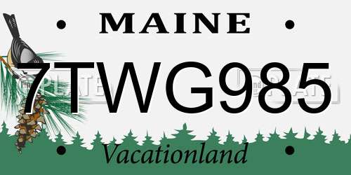 7TWG985 Maine License Plate