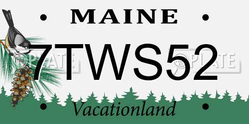 7TWS52 Maine License Plate
