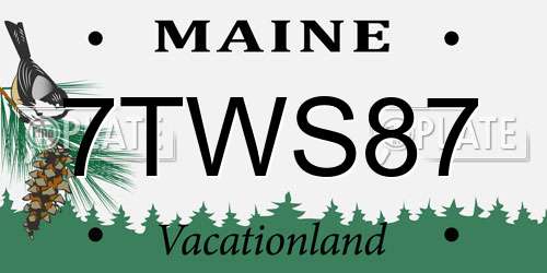 7TWS87 Maine License Plate
