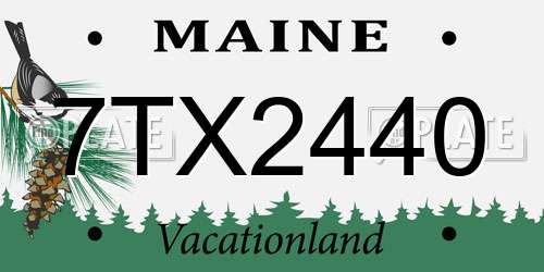 7TX2440 Maine License Plate