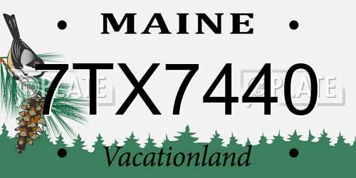 7TX7440 Maine License Plate