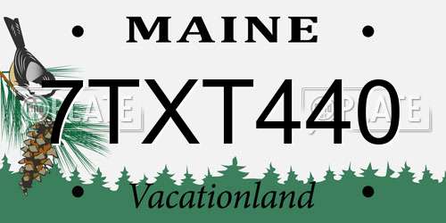 7TXT440 Maine License Plate