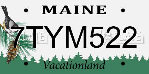 7TYM522 Maine License Plate