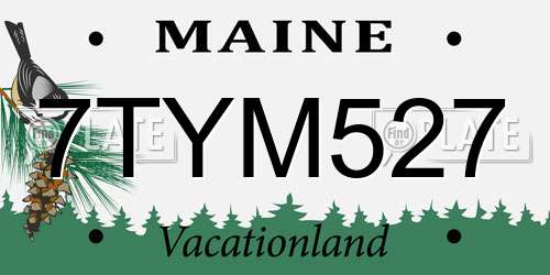 7TYM527 Maine License Plate