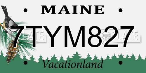 7TYM827 Maine License Plate