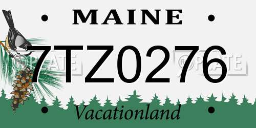7TZ0276 Maine License Plate