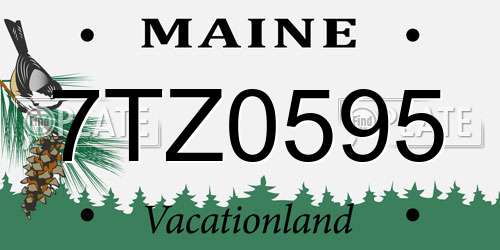 7TZ0595 Maine License Plate