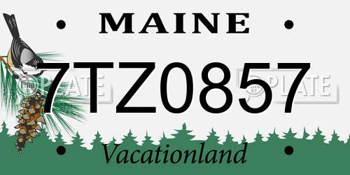 7TZ0857 Maine License Plate