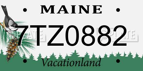 7TZ0882 Maine License Plate