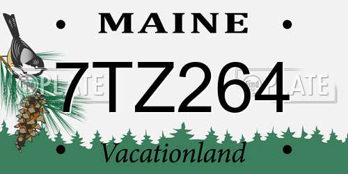 7TZ264 Maine License Plate