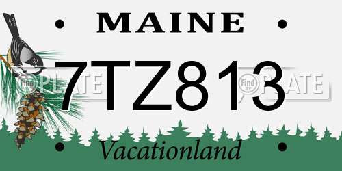 7TZ813 Maine License Plate