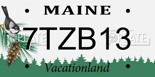 7TZB13 Maine License Plate