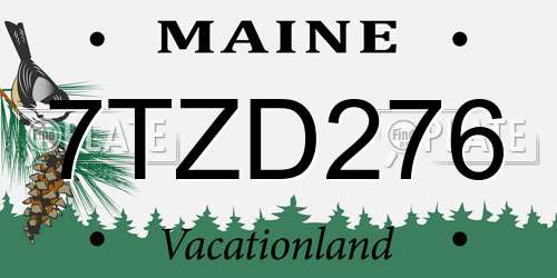 7TZD276 Maine License Plate