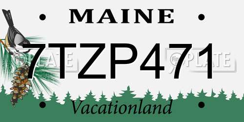 7TZP471 Maine License Plate
