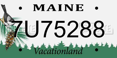 7U75288 Maine License Plate