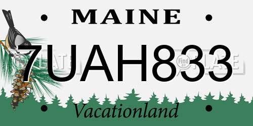 7UAH833 Maine License Plate
