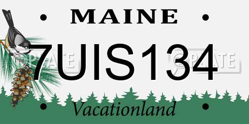 7UIS134 Maine License Plate