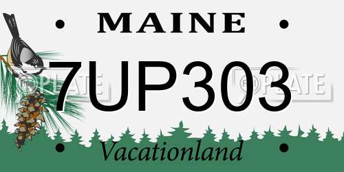 7UP303 Maine License Plate