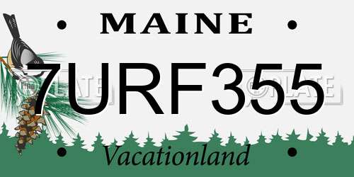 7URF355 Maine License Plate