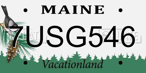 7USG546 Maine License Plate