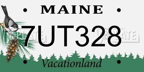 7UT328 Maine License Plate
