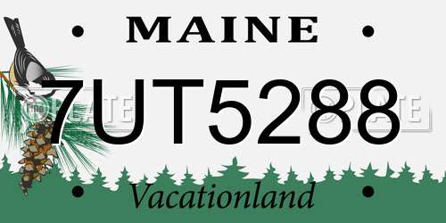 7UT5288 Maine License Plate