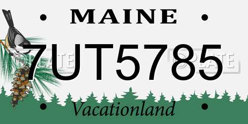 7UT5785 Maine License Plate