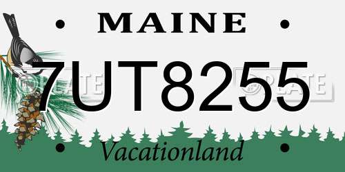 7UT8255 Maine License Plate