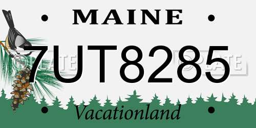 7UT8285 Maine License Plate
