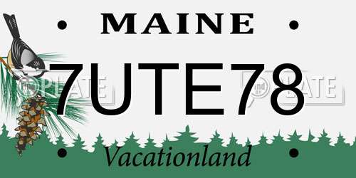 7UTE78 Maine License Plate