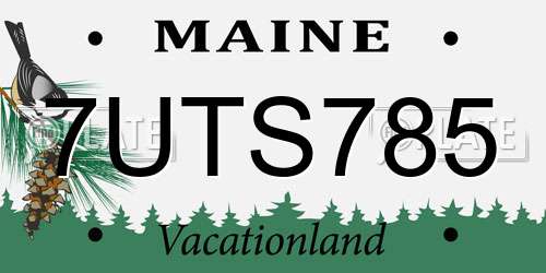 7UTS785 Maine License Plate