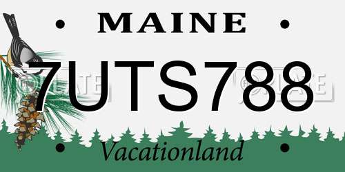 7UTS788 Maine License Plate