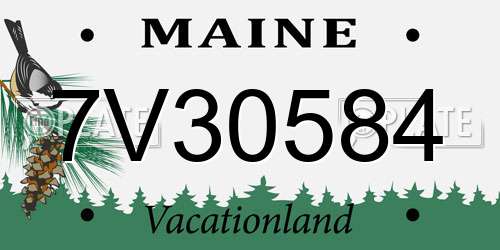 7V30584 Maine License Plate