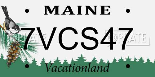 7VCS47 Maine License Plate