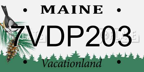 7VDP203 Maine License Plate