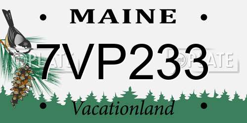 7VP233 Maine License Plate