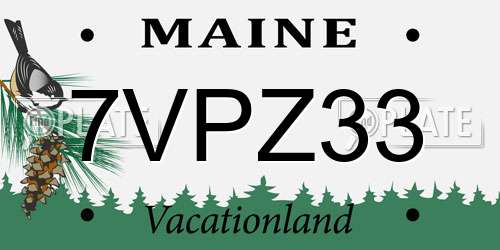 7VPZ33 Maine License Plate