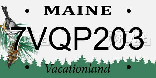 7VQP203 Maine License Plate
