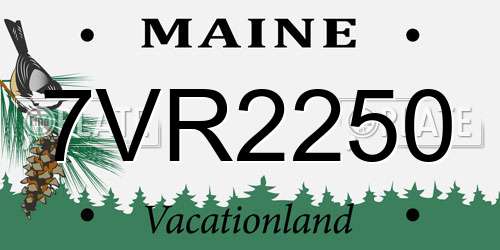 7VR2250 Maine License Plate